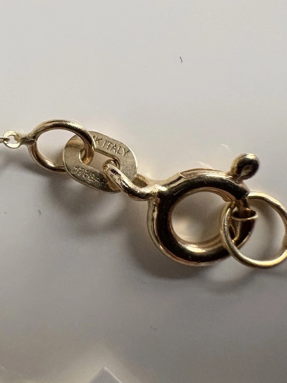 14K Yellow Gold Golden Clef Blue White Evil Eye Enamel Dainty Chain 585 Bracelet - Picture 5 of 7